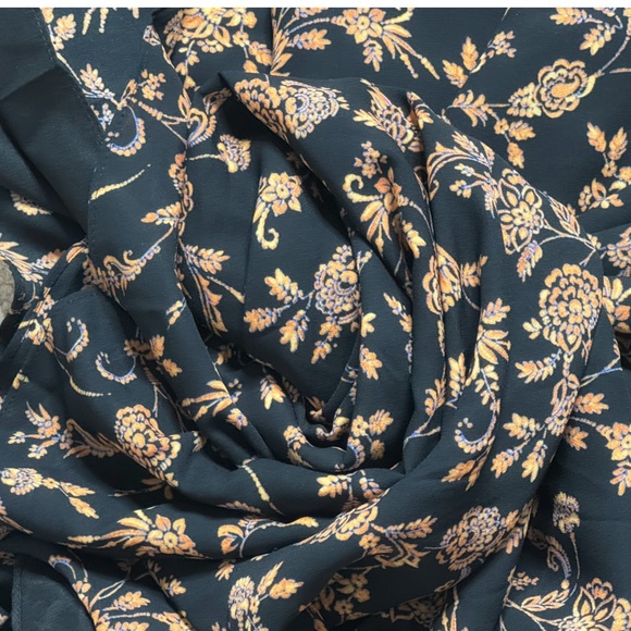 NWT Nanette Lepore Midi Dress Black Orange On/ Off Shoulder Shirred Bodice Sz 16 - Picture 13 of 15